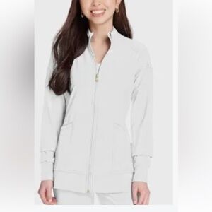 Women's Fashion Knit Zip Front Warm Up Scrub Jacket